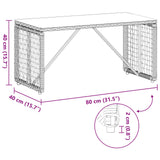vidaXL Garden Table Black 80 x 40 x 40 cm PE Rattan and Glass