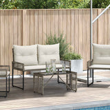 vidaXL Garden Table Black 80 x 40 x 40 cm PE Rattan and Glass