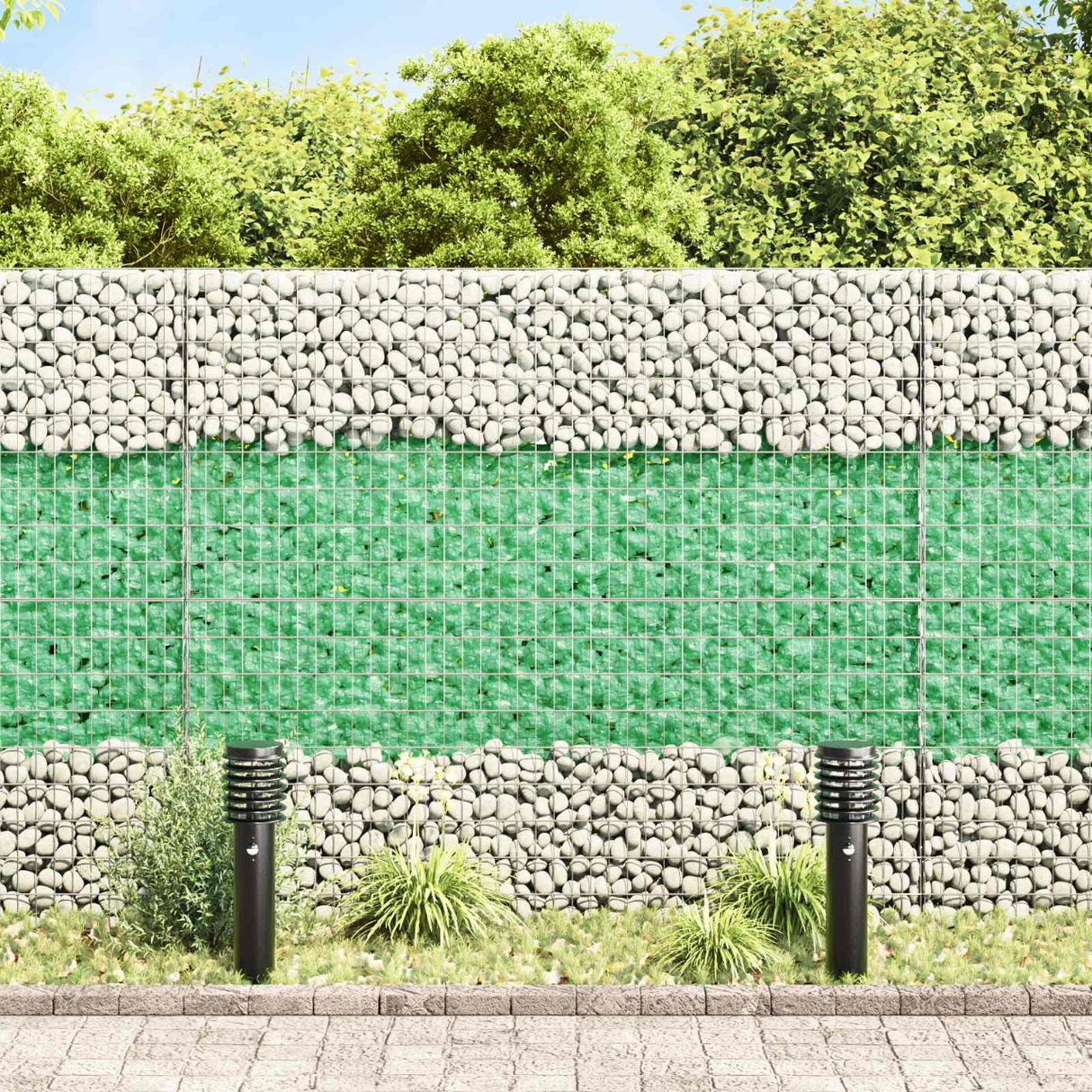vidaXL Gabion Stones 25 kg Green 60-120 mm Glass