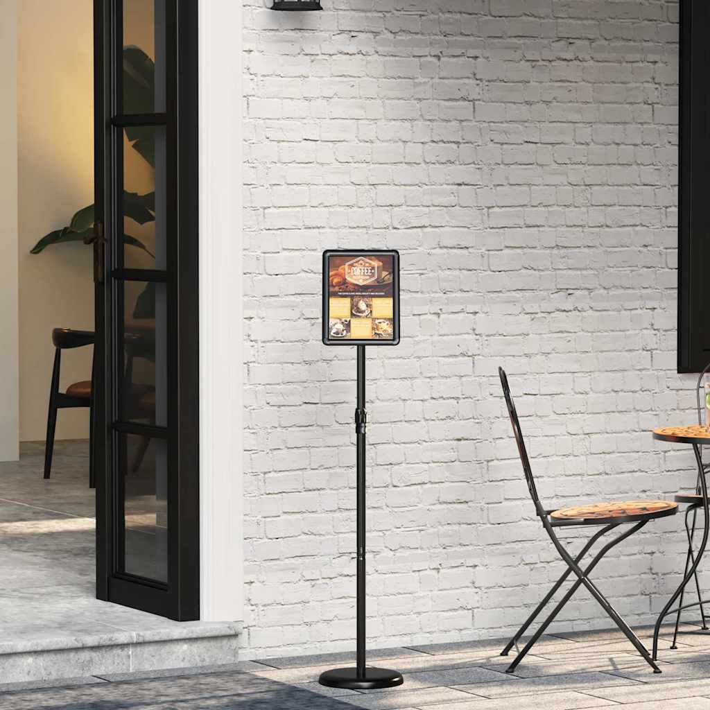 vidaXL Beursdisplays Zwart 30 x 25 x 128 cm Aluminium