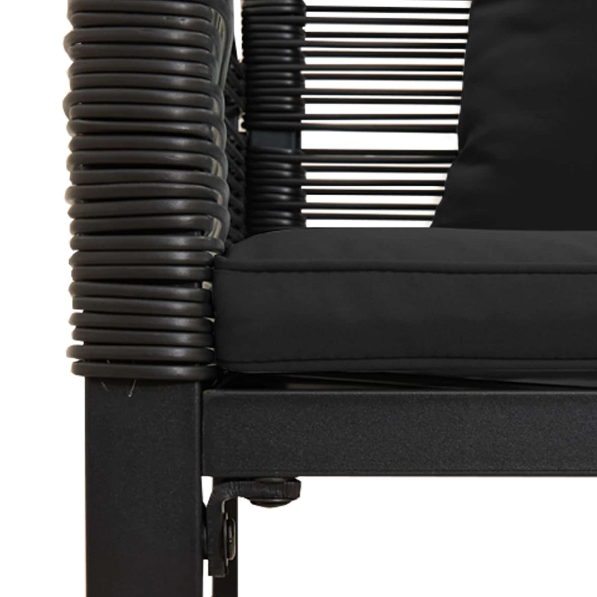 vidaXL Buitenmeubels set met kussen 4 pcs Zwart PE Riet
