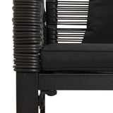 vidaXL Buitenmeubels set met kussen 4 pcs Zwart PE Riet