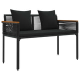 vidaXL Buitenmeubels set met kussen 4 pcs Zwart PE Riet