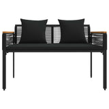 vidaXL Buitenmeubels set met kussen 4 pcs Zwart PE Riet