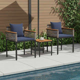 vidaXL Buitenmeubels set met kussen 4 pcs Zwart PE Riet