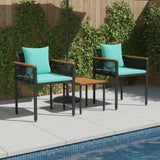 vidaXL Buitenmeubels set met kussen 4 pcs Zwart PE Riet