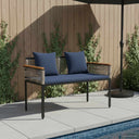 vidaXL Tuinbank met kussen Zwart 117 x 54 x 74.5 cm poly rattan