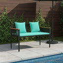 vidaXL Tuinbank met kussen Zwart 117 x 54 x 74.5 cm poly rattan