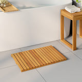 vidaXL Bath Mat Solid Brown 60 x 40 cm Wood