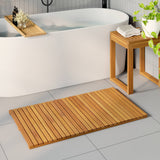 vidaXL Bath Mat Solid Brown 60 x 40 cm Wood