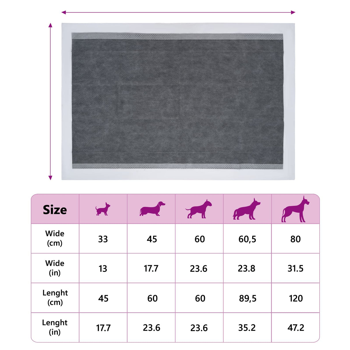 vidaXL Non-woven stof huisdier trainingspad 50 pcs 45 x 33 cm