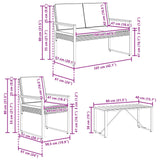 vidaXL Outdoor Lounge Set with Cushions 4 pcs Black poly rattan