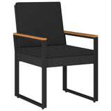 vidaXL Outdoor Lounge Set with Cushions 4 pcs Black poly rattan
