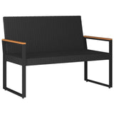 vidaXL Outdoor Lounge Set with Cushions 4 pcs Black poly rattan
