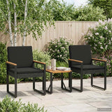 vidaXL Outdoor Lounge Set with Cushions 4 pcs Black poly rattan