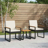 vidaXL Outdoor Lounge Set with Cushions 4 pcs Black poly rattan