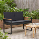 vidaXL Garden Bench with Cushion Black 107 x 61 x 80 cm poly rattan