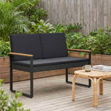 vidaXL Garden Bench with Cushion Black 107 x 61 x 80 cm poly rattan