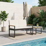 vidaXL Garden Bench with Cushion Black 107 x 61 x 80 cm poly rattan