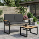 vidaXL Garden Bench with Cushion Black 107 x 61 x 80 cm poly rattan