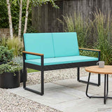 vidaXL Garden Bench with Cushion Black 107 x 61 x 80 cm poly rattan