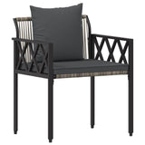 vidaXL 4-piece garden lounge set Black and Cream White poly rattan