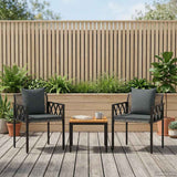 vidaXL 4-piece garden lounge set Black and Cream White poly rattan