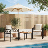 vidaXL 4-piece garden lounge set Black and Cream White poly rattan