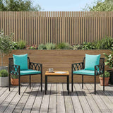 vidaXL 4-piece garden lounge set Black and Cream White poly rattan