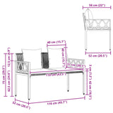 vidaXL Buitenbanken 2 -Seater 116 x 56 x 75 cm poly rattan