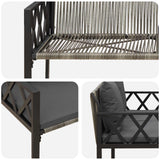 vidaXL Buitenbanken 2 -Seater 116 x 56 x 75 cm poly rattan