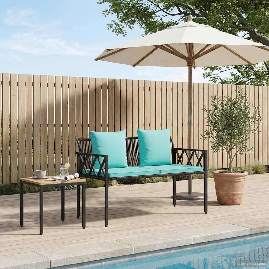 vidaXL Buitenbanken 2 -Seater 116 x 56 x 75 cm poly rattan