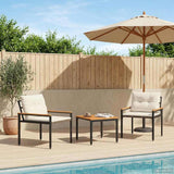 vidaXL Garden Lounge Set 4 Pieces Cream White Poly Rattan