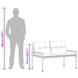 vidaXL Garden Bench 2-Seater 116 x 67.5 x 72 cm poly rattan Cream white