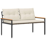 vidaXL Garden Bench 2-Seater 116 x 67.5 x 72 cm poly rattan Cream white