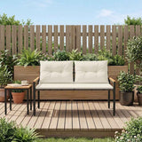 vidaXL Garden Bench 2-Seater 116 x 67.5 x 72 cm poly rattan Cream white