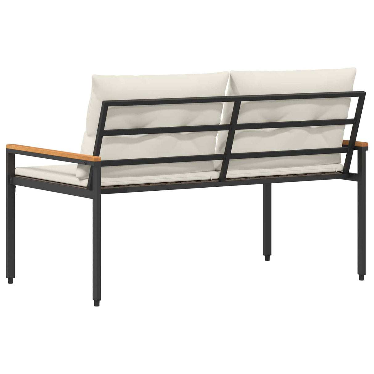 vidaXL Garden Bench 2-Seater 116 x 67.5 x 72 cm poly rattan Cream white