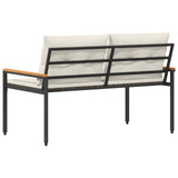vidaXL Garden Bench 2-Seater 116 x 67.5 x 72 cm poly rattan Cream white