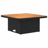 vidaXL Tuin Armleuning Sofa met Opklapbare Tafel 2 Stuk Zwart PE Riet