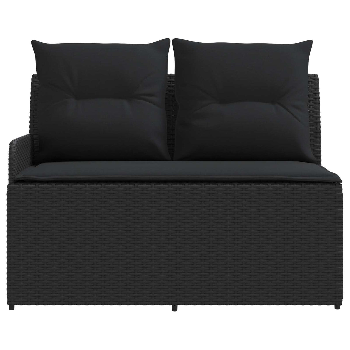 vidaXL Tuin Armleuning Sofa met Opklapbare Tafel 2 Stuk Zwart PE Riet