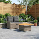 vidaXL Tuin Armleuning Sofa met Opklapbare Tafel 2 Stuk Zwart PE Riet