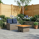 vidaXL Tuin Armleuning Sofa met Opklapbare Tafel 2 Stuk Zwart PE Riet