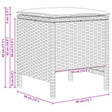vidaXL Tuin Voetenbank met kussen 2 Stuk Zwart 38 x 38 x 45 cm PE Riet