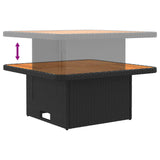 vidaXL 2 Stuk Tuin middelste sofa met opklaptafel poly rattan Zwart