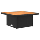 vidaXL 2 Stuk Tuin middelste sofa met opklaptafel poly rattan Zwart