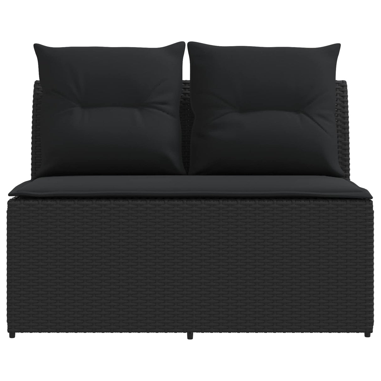 vidaXL 2 Stuk Tuin middelste sofa met opklaptafel poly rattan Zwart