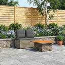 vidaXL 2 Stuk Tuin middelste sofa met opklaptafel poly rattan Zwart
