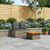 vidaXL 2 Stuk Tuin middelste sofa met opklaptafel poly rattan Zwart