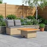vidaXL 2 Stuk Tuin middelste sofa met opklaptafel poly rattan Zwart