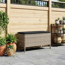vidaXL Tuin Voetenbank met kussen Zwart 80 x 38 x 45 cm PE Riet
